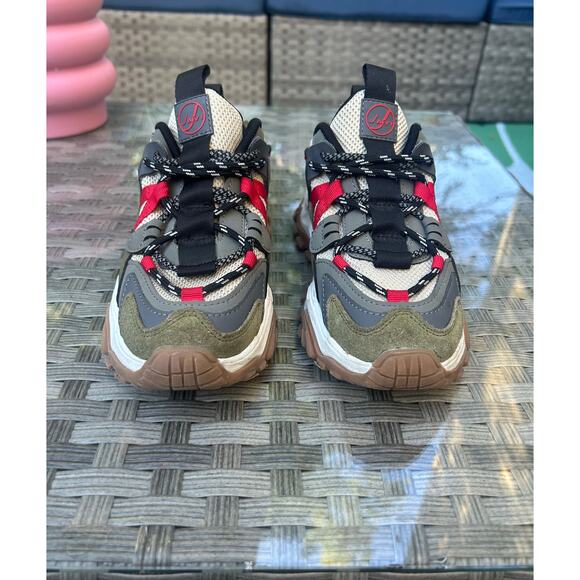 Javi Swipe 2Y Trail Kids Sneakers – Olive/Red – - Picture 2 of 9